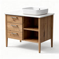 Mobiletto bagno in legno con lavabo in ceramica dimensioni 100 x 50 x 85cm