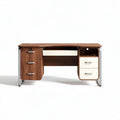 Scrivania in legno color noce con 3 cassetti e 1 vano aperto 150 x 60 x 75cm