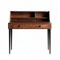 Scrivania in legno noce con ripiano e due cassetti 120 x 50 x 90cm