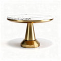 Tavolino rotondo in marmo e metallo colore oro dimensioni 60 x 60 x 75cm