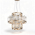 Lampadario in cristallo con struttura in metallo dorato 25 x 25 x 30cm