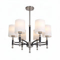 Lampadario moderno a sei luci in metallo e vetro bianco 50 x 50 x 70cm