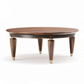 Tavolino rotondo in legno di noce con gambe dorate dimensioni 90 x 90 x 40cm